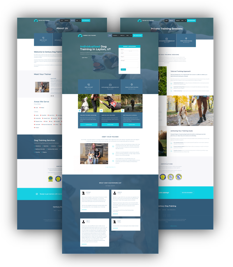 Century Dog Training Website Screenshots